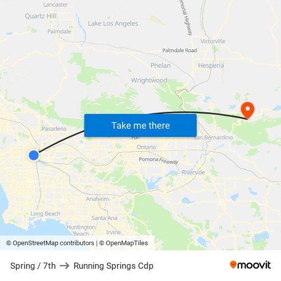 Spring / 7th to Running Springs Cdp map