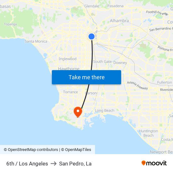 6th / Los Angeles to San Pedro, La map