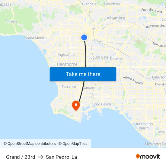 Grand / 23rd to San Pedro, La map