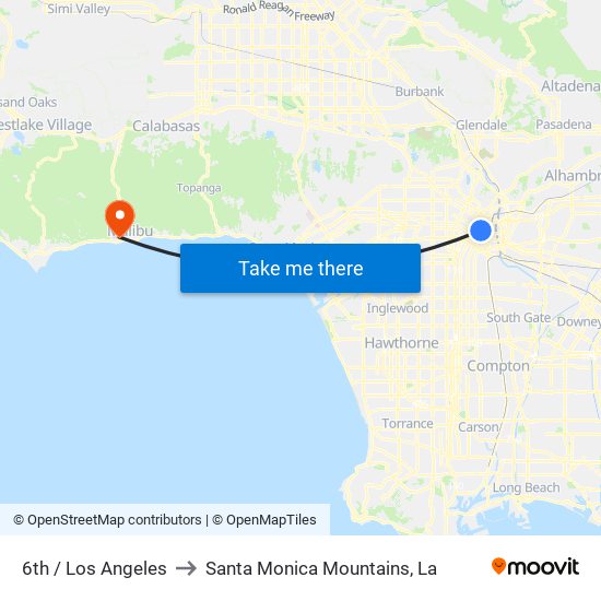 6th / Los Angeles to Santa Monica Mountains, La map