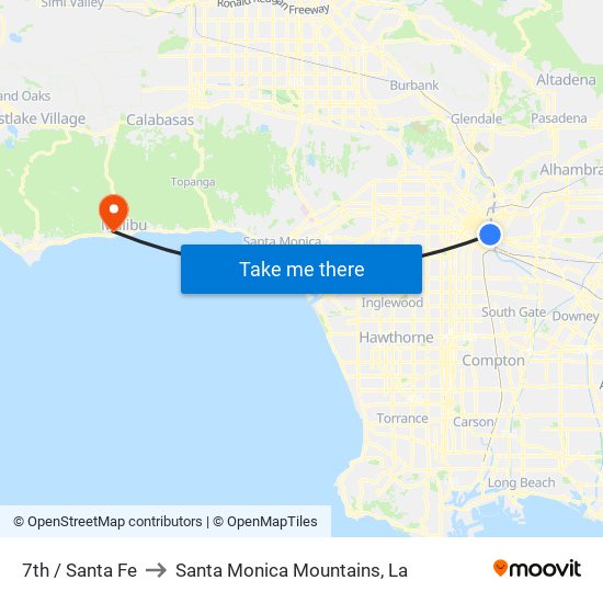 7th / Santa Fe to Santa Monica Mountains, La map