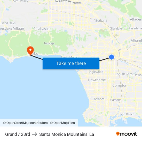 Grand / 23rd to Santa Monica Mountains, La map