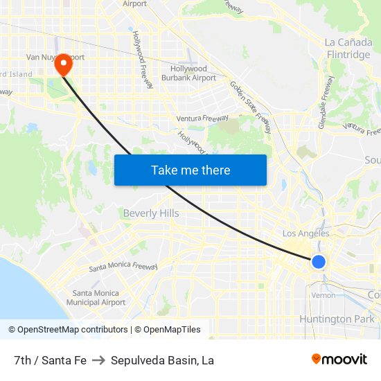 7th / Santa Fe to Sepulveda Basin, La map