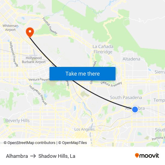 Alhambra to Shadow Hills, La map