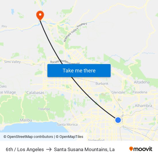 6th / Los Angeles to Santa Susana Mountains, La map