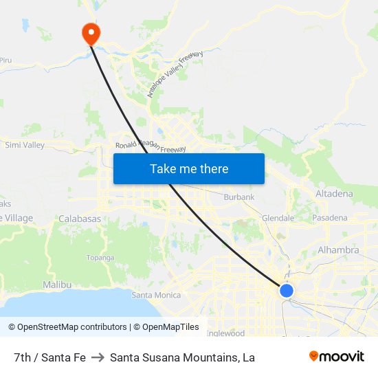 7th / Santa Fe to Santa Susana Mountains, La map