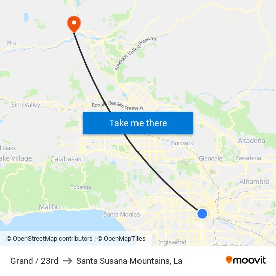 Grand / 23rd to Santa Susana Mountains, La map