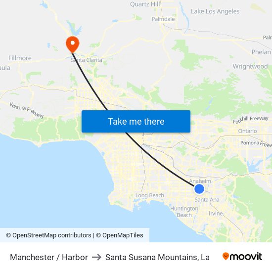 Manchester / Harbor to Santa Susana Mountains, La map