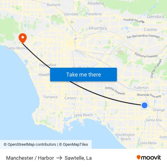 Manchester / Harbor to Sawtelle, La map