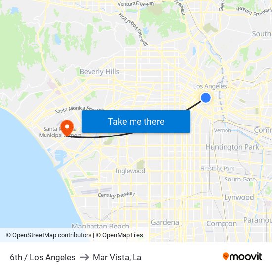 6th / Los Angeles to Mar Vista, La map