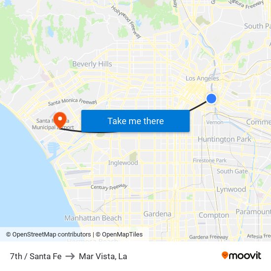 7th / Santa Fe to Mar Vista, La map