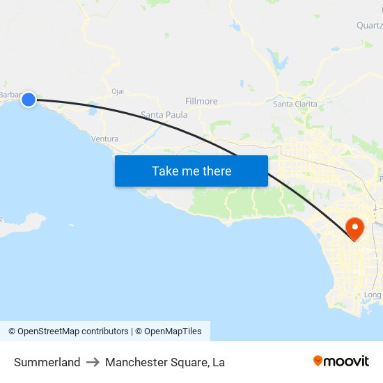 Summerland to Manchester Square, La map