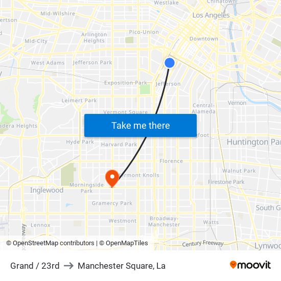 Grand / 23rd to Manchester Square, La map