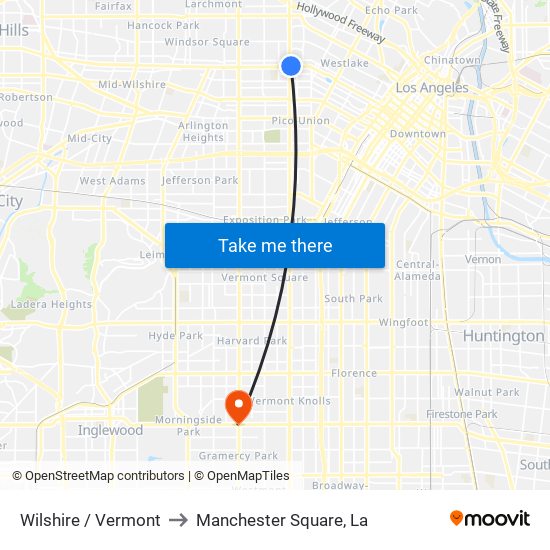 Wilshire / Vermont to Manchester Square, La map