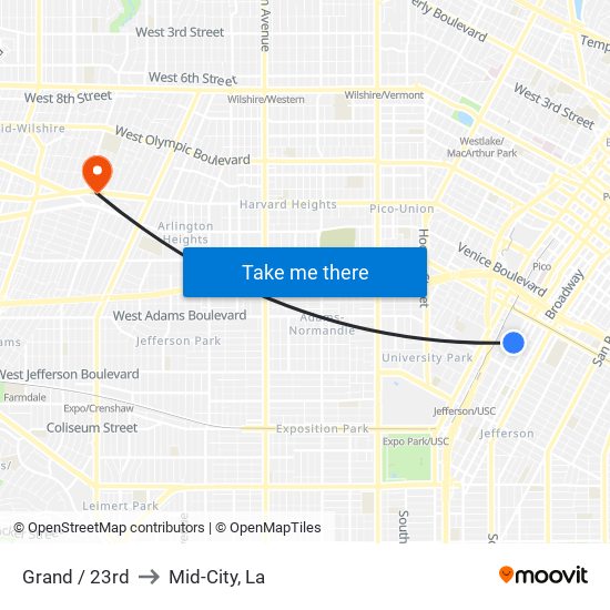 Grand / 23rd to Mid-City, La map