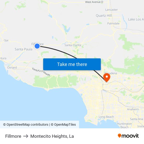 Fillmore to Montecito Heights, La map