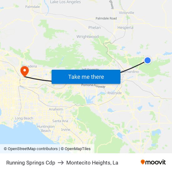 Running Springs Cdp to Montecito Heights, La map