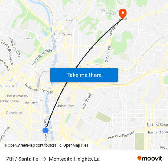 7th / Santa Fe to Montecito Heights, La map