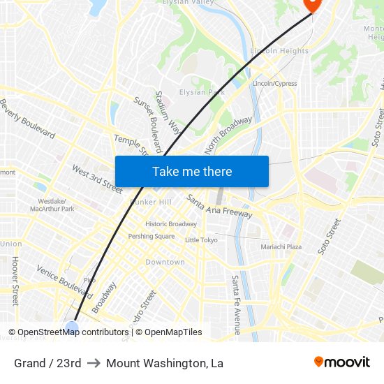 Grand / 23rd to Mount Washington, La map