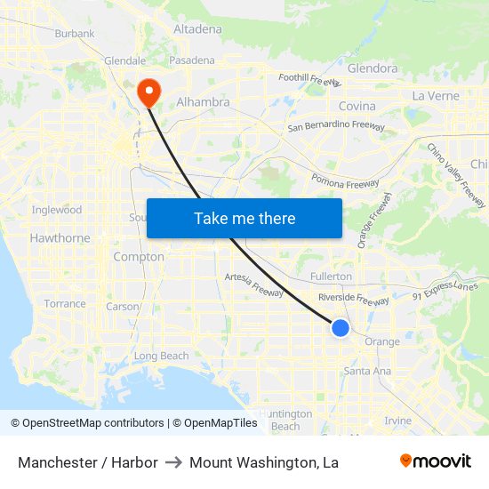 Manchester / Harbor to Mount Washington, La map