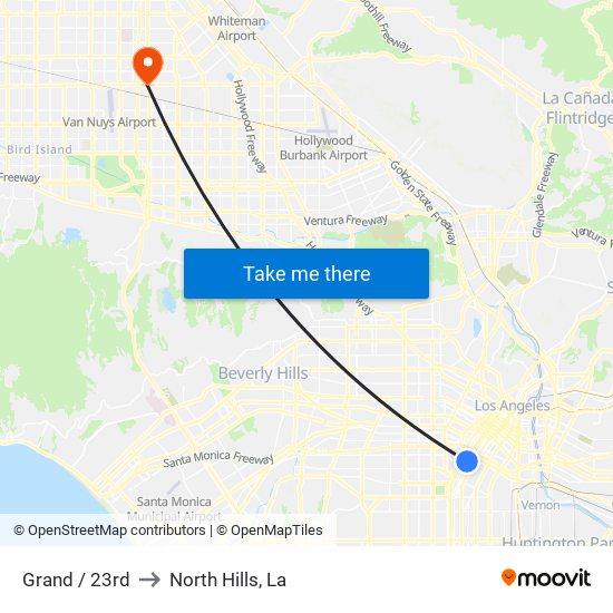 Grand / 23rd to North Hills, La map