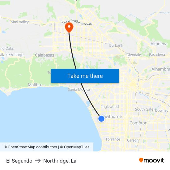 El Segundo to Northridge, La map