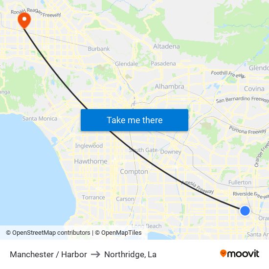 Manchester / Harbor to Northridge, La map