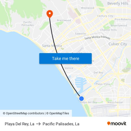 Playa Del Rey, La to Pacific Palisades, La map