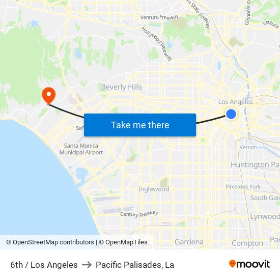 6th / Los Angeles to Pacific Palisades, La map