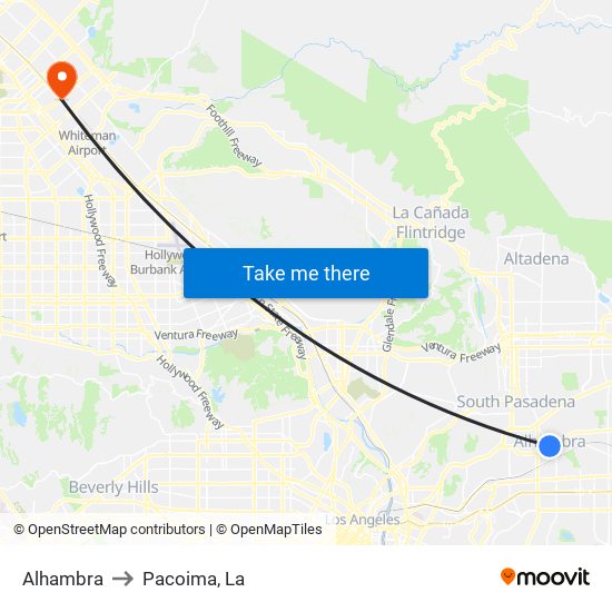 Alhambra to Pacoima, La map