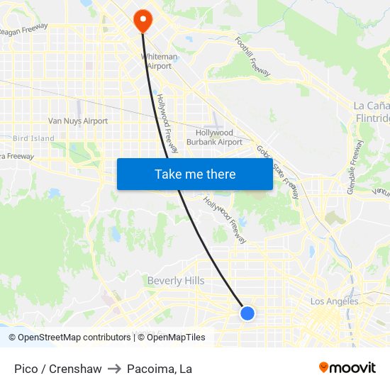 Pico / Crenshaw to Pacoima, La map