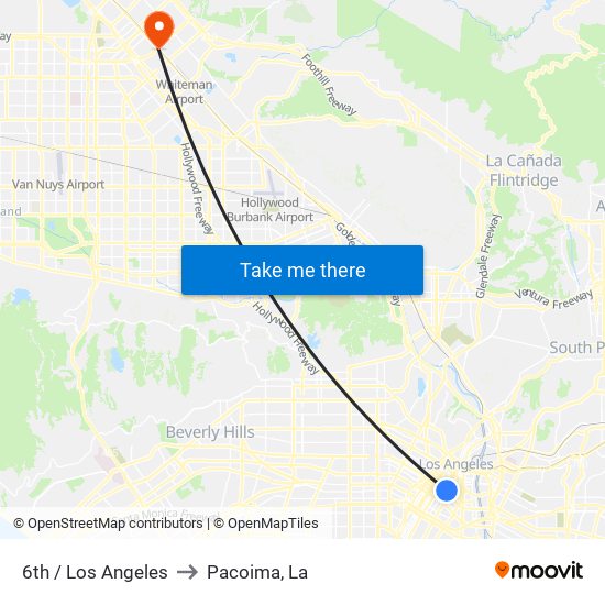 6th / Los Angeles to Pacoima, La map