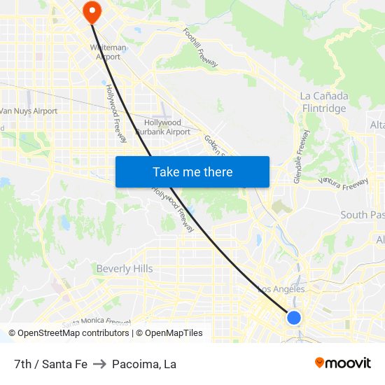 7th / Santa Fe to Pacoima, La map