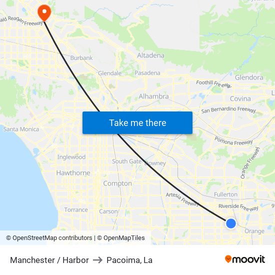 Manchester / Harbor to Pacoima, La map