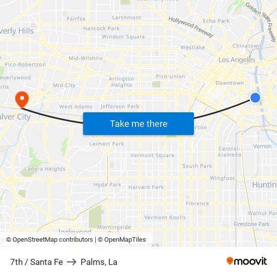 7th / Santa Fe to Palms, La map