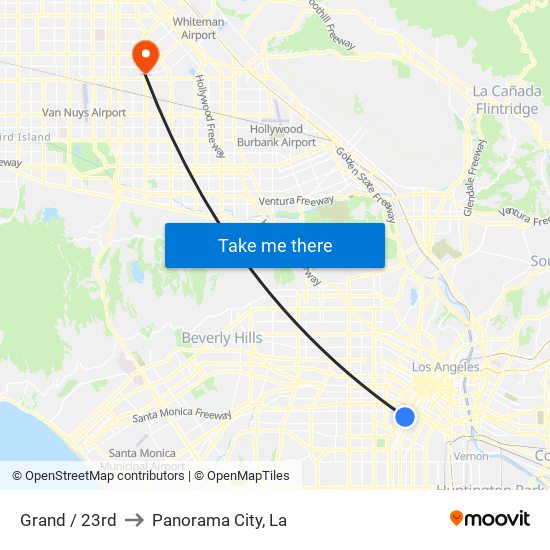 Grand / 23rd to Panorama City, La map