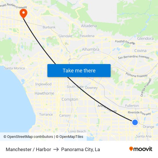 Manchester / Harbor to Panorama City, La map