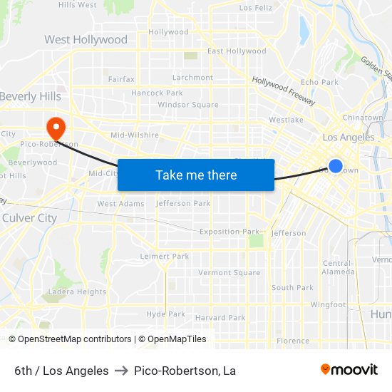 6th / Los Angeles to Pico-Robertson, La map