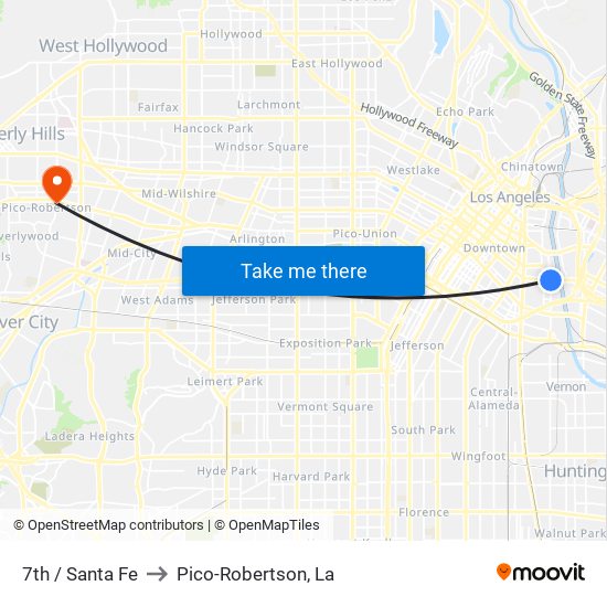 7th / Santa Fe to Pico-Robertson, La map