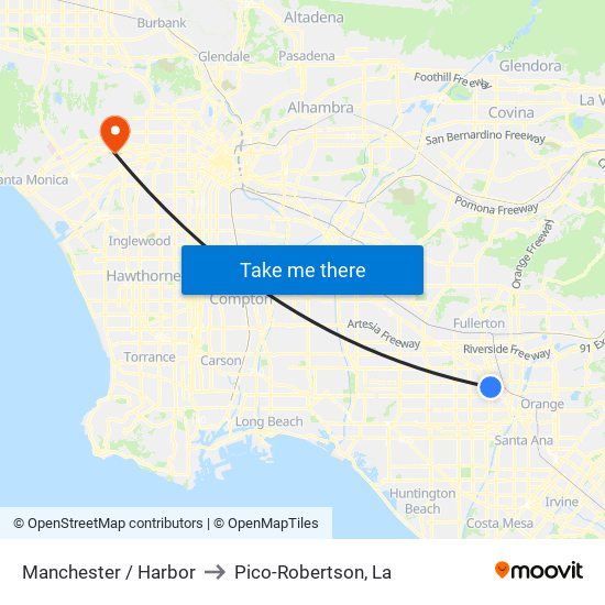 Manchester / Harbor to Pico-Robertson, La map