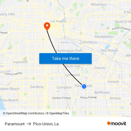 Paramount to Pico-Union, La map