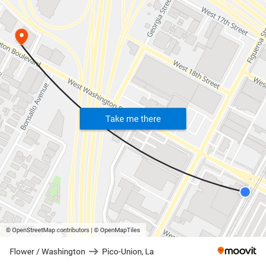 Flower / Washington to Pico-Union, La map