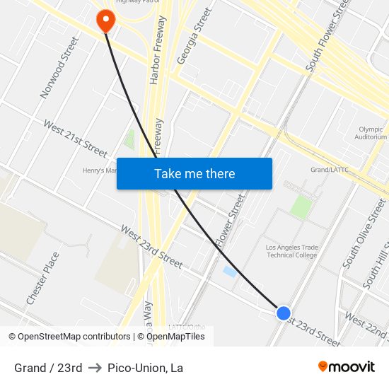 Grand / 23rd to Pico-Union, La map