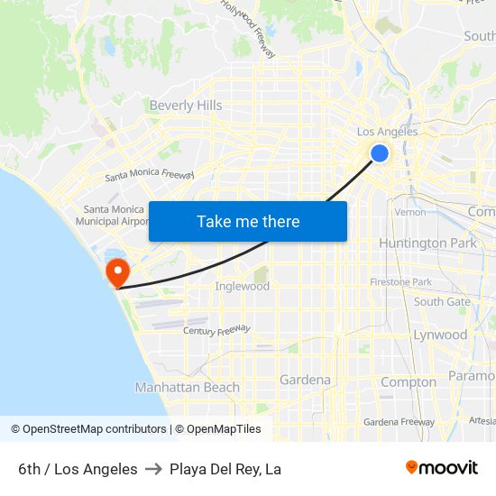 6th / Los Angeles to Playa Del Rey, La map