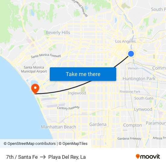 7th / Santa Fe to Playa Del Rey, La map