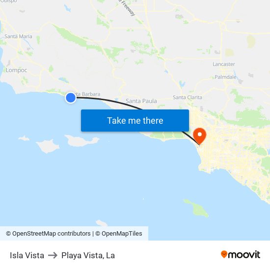 Isla Vista to Playa Vista, La map