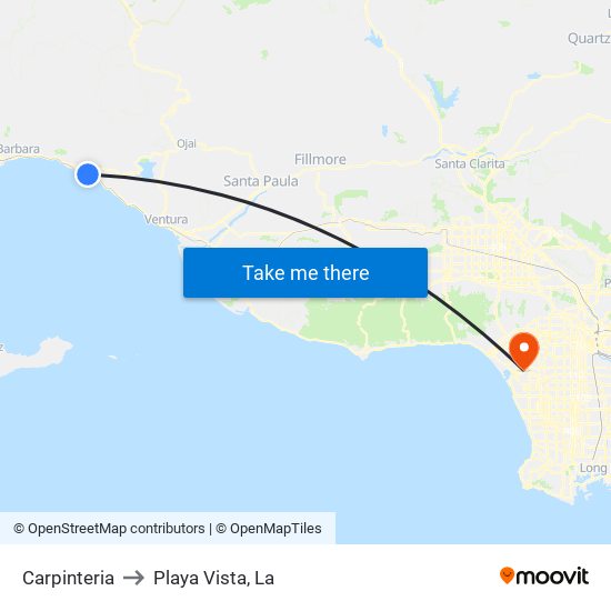 Carpinteria to Playa Vista, La map