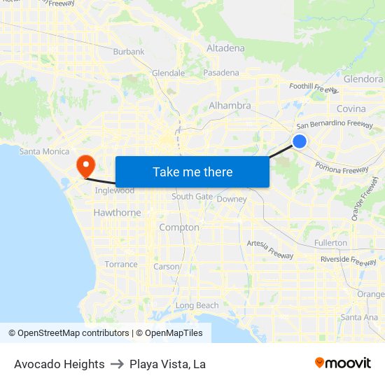 Avocado Heights to Playa Vista, La map
