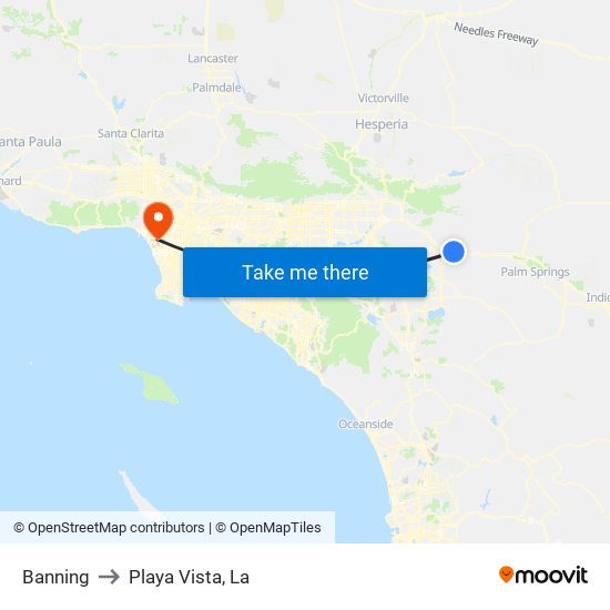 Banning to Playa Vista, La map