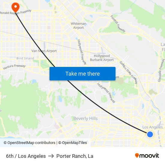 6th / Los Angeles to Porter Ranch, La map